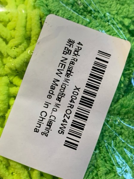 Condition photo showing New/Like New for 4 Pack Reusable Microfiber Mop Pads Compatible with Swiffer Sweeper, Washable Dry Sweeping Cloths and Wet Mopping Cloth Refills for Hardwood Surface Floor Cleaning (Mop is Not Included) 4 Pack (Green+bright Green)