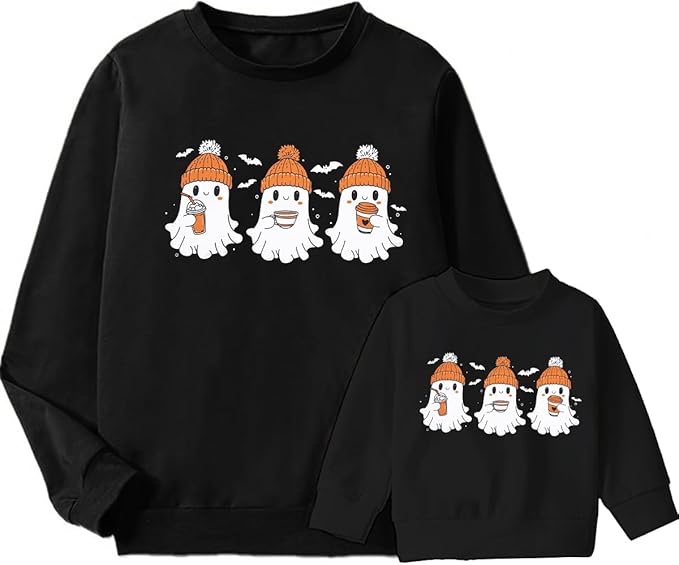 Mommy and Me Matching Outfits Halloween Pumpkin Sweatshirt Thanksgiving Baby Girl Outfit Fall Shirts