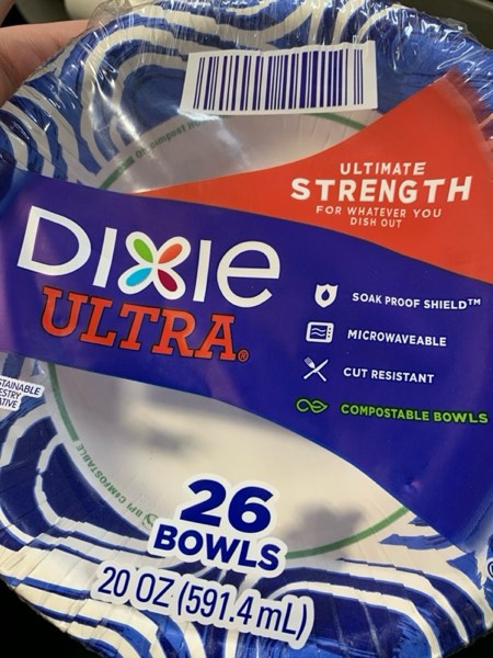 Condition photo showing New/Like New for Dixie Ultra, Large Paper Bowls, 20 Oz, 26 Count, Microwave Safe, Compostable, Disposable Bowls Great For Breakfast, Lunch, And Dinner Meals 26 Count (Pack of 1)
