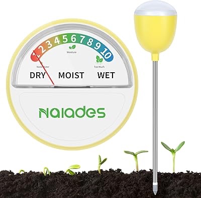 Soil Moisture Meter for Plant No Power Required Soil Hygrometer Plant Water Meter for Indoor and Outdoor Hous Plants, Garden, Farm, Lawn - Yellow