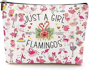 Flamingo Gifts Animal Lovers Gift for Women Cute Flamingo Stuff Cosmetic Bag Nurse Thanksgiving Graduation Christmas Birthday Makeup Bag Funny Friendship Gifts for Friend Teen Girls Sister Daughter
