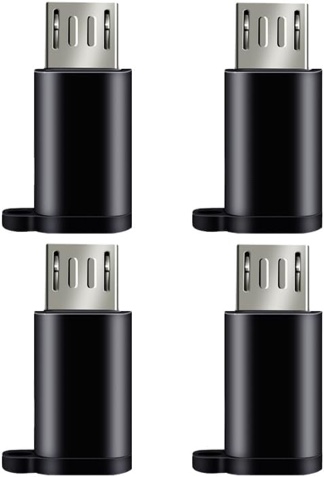 4-Pack USB-C to Micro USB Adapter, C to Micro USB Adapter Type C Female to Micro USB Male Convert Connector Charge Data Sync Replacement for Samsung Galaxy S7, S7 Edge, S6, S6 Edge