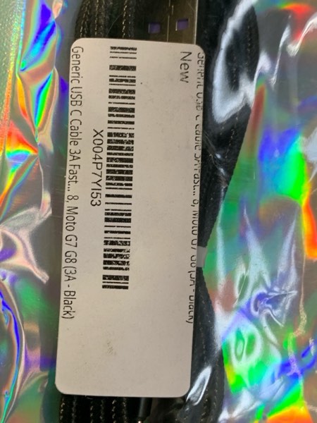 Condition photo showing New/Like New for Black Generic USB C Cable 3A Fast Charge, USB A to Type C Charger Cord Braided Compatible with Galaxy A10e A20 A50 A51 A71, S20 S10 S9 S8 Plus S10E, Note 20 10 9 8, Moto G7 G8 (Black, 6 Feet)