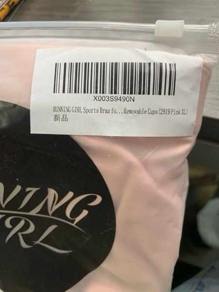 Condition photo showing New/Like New for RUNNING GIRL X-Large Sports Bra for Women High Support, Criss-Cross Back Padded Strappy Sports Bras Yoga Bra with Removable Cups 1-pink X-Large