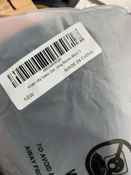 Condition photo showing New/Like New for KOJOOIN Womens Maternity Swiss Dot Dress V Neck Long Sleeve Button Down Mini Dress Baby Shower Photoshoot with Pockets