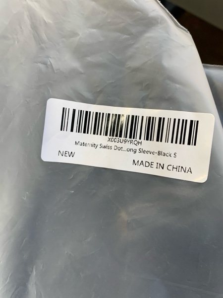 Condition photo showing New/Like New for KOJOOIN Womens Maternity Swiss Dot Dress V Neck Long Sleeve Button Down Mini Dress Baby Shower Photoshoot with Pockets