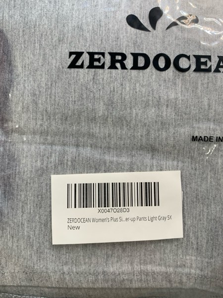 Condition photo showing New/Like New for ZERDOCEAN Size 5XL Women's Plus Size Casual Pants Side Slit Joggers Active Workout Yoga Beach Cover-up Pants Light Gray 
