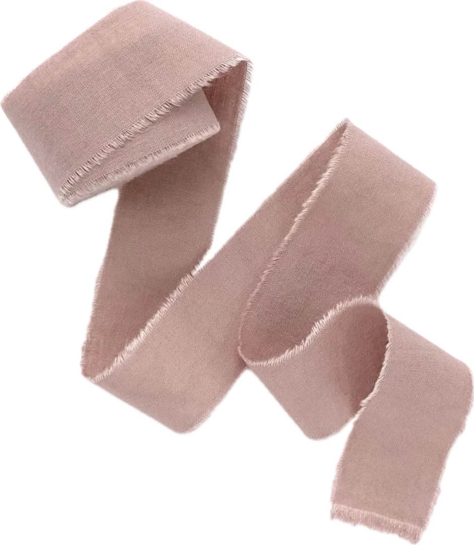 nude pink 1 inch wide 5 yds frayed edges handmade cotton ribbon hand dyed for rustic wedding invitation ties favors gift wrapping berbyrdecor hows florist bouquet supplies