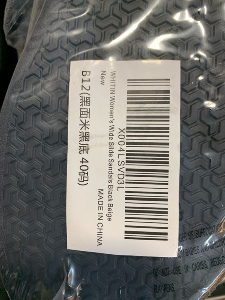 Condition photo showing New/Like New for WHITIN Women's Barefoot Sandals | Minimalist Effortless Flat Slides | Ground Feel 9 B12 | Black Beige