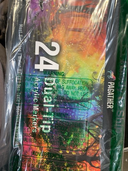 Condition photo showing New/Like New for 24 Colors Acrylic Paint Markers, Dual Tip with Fine Tip and Brush Tip Pens for Stone, Wood, Calligraphy, Canvas, Ceramic, Metal, Glass, Rock Painting, DIY Crafts Art Supplies Kit