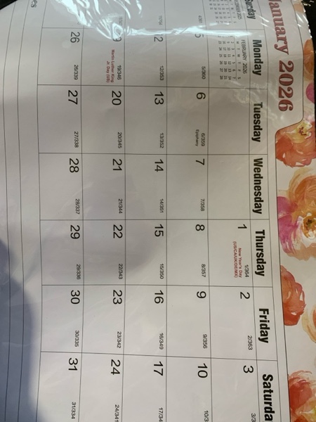 Condition photo showing New/Like New for Ymumuda Desk Calendar 2026-2027 Wall Calendar 2 in 1, Monthly Desk Calendar 2026 from JAN.2026 to JUN.2027, 18-Month, Large 12"×17", Waterproof Cover, Hanging Rope, Home/office/School Planners F-Pink Floral