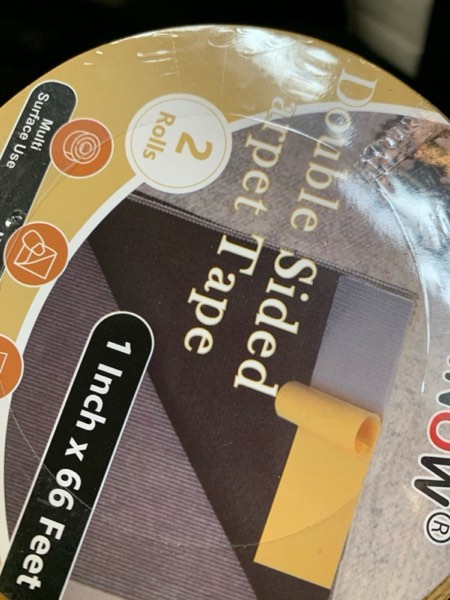 Condition photo showing New/Like New for WINNOW Heavy Duty Double Sided Rug Tape 1 Inch / 2 Inch x 66 Feet – Carpet Tape Gripper for Wood, Tile & Carpet, Non?Slip, Strong Hold, Removable, 2 Rolls Double Sided Carpet Tape 1 in / 2 in x 66 Feet