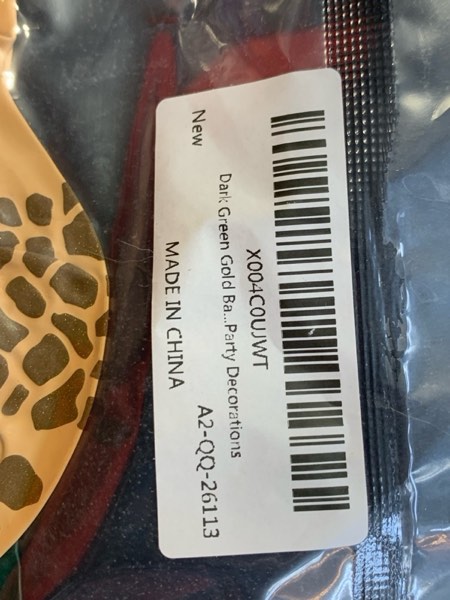 Condition photo showing New/Like New for Green Giraffe Balloons, 50Pcs 12 Inches Dark Olive Green Metallic Gold Animal Print Giraffe Balloons for Boys Baby Shower Forest Woodland Birthday Wild Party Decorations Dark Green Gold