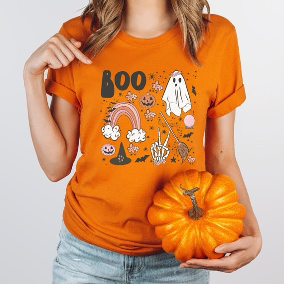 halloween shirts for women magical halloween tshirt cute ghost graphic tees spooky season casual short sleeve fall tops