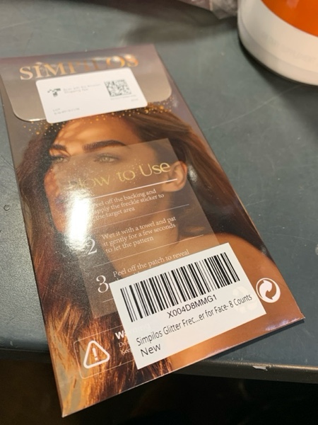 Condition photo showing New/Like New for Makeup Pathes, Body Face Glitter for Kids Women Girls, Gold Snowflake Glitter Makeup for Face, Singer Concerts Festival Holiday Party Rave Accessories - 8 Counts