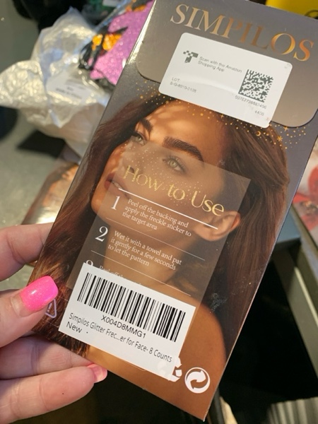 Condition photo showing New/Like New for Makeup Pathes, Body Face Glitter for Kids Women Girls, Gold Snowflake Glitter Makeup for Face, Singer Concerts Festival Holiday Party Rave Accessories - 8 Counts