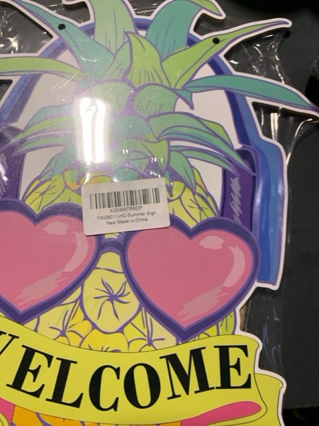 Condition photo showing New/Like New for Welcome Sign, Welcome Pineapple Wooden Sign, Pineapple Decor, Rustic Summer Fall Door Hanger Sign for Front Door Office Shop Window Decor Kitchen, Seasonal Farmhouse Yard Decoration