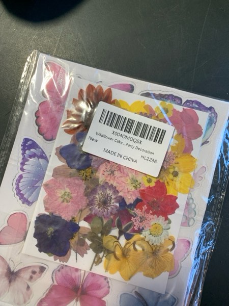 Condition photo showing New/Like New for Flower Cake Decorations Baby in Bloom Cake Toppers Pressed Butterflies Flowers for Birthday Bridal Baby Shower Wedding Party Décor