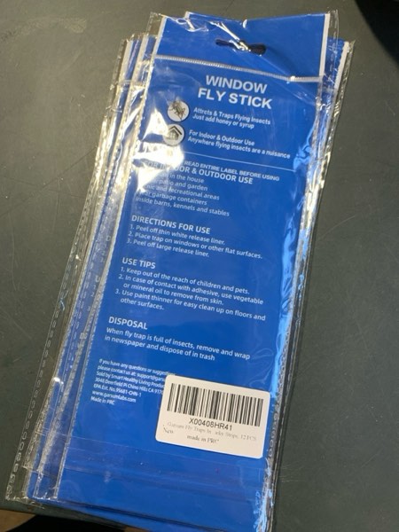 Condition photo showing New/Like New for Garsum Window Fly Traps Indoor, Fly Paper Bug Sticky Strips, House Fly Killer Window Decal Non-Toxic,4 Pcs 4 Traps