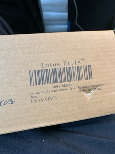 Condition photo showing New/Like New for 6 Pcs Elegant Champagne Christmas Flowers, 9" Large Christmas Tree Decorations Set with Long Stem Picks, Poinsettia Flowers Artificial for Tree Garland Wreath Swag Pot Vase, Xmas Floral Bouquet Decor