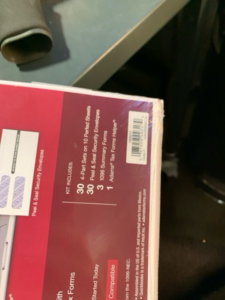 Condition photo showing New/Like New for Adams 2024 1099 NEC Tax Forms Kit for 30 Recipients, 4-Part 1099 Forms, 3 1096 Forms, Self Seal Envelopes, Access to Adams Tax Forms Helper (1009317)