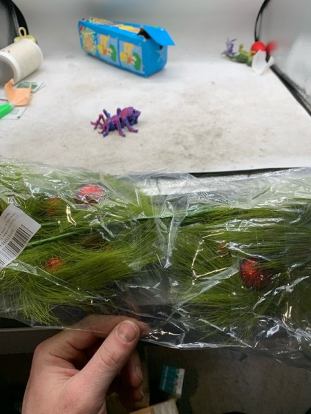 Condition photo showing New/Like New for 17 Inch Christmas Tree Picks, 6 PCS Lime Green Furry Curly Stems with Red Glitter Balls, Flexible Christmas Tree Topper Decorations for Holiday Arrangements, Wreaths & Table Christmas Decor