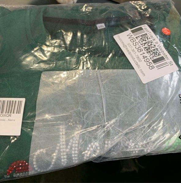 Condition photo showing New/Like New for MOUSYA Christmas Sequin Sweatshirts Women Rhinestone HoHoHo Christmas Shirt Funny Santa Tee Xmas Long Sleeve Pullover Top Green-2 Medium