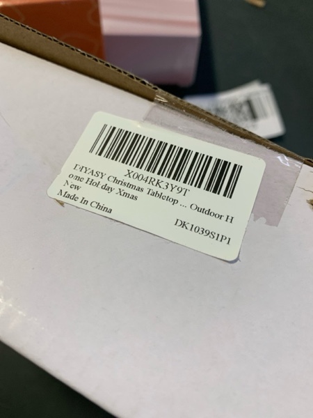 Condition photo showing New/Like New for DIYASY Christmas Tabletop LED Lighted Decorations, Wooden Table Centerpiece Decor Rustic Farmhouse Signs Xmas Tree Décor Winter Holiday Block Holiday Indoor Outdoor Room Party