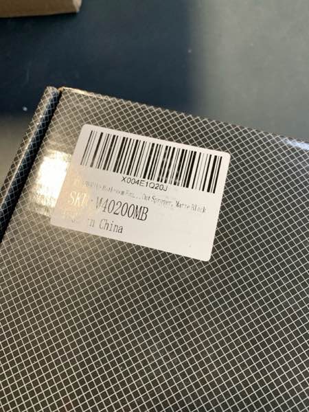 Condition photo showing New/Like New for Bathroom Faucet with Pull Out Sprayer, 4 Inch Centerset 3 Hole Pull Out Bathroom Sink Faucet, with Pop Up Drain and Supply Hoses, Matte Black