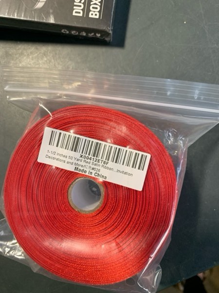 Condition photo showing New/Like New for 1-1/2 inches 50 Yard Red Satin Ribbon for Gift Wrapping, Wedding, Crafts, Christmas,Easter, Floral, Hair, Invitation Decorations and More Red 1-1/2 inches