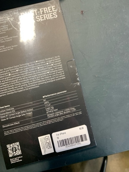 Condition photo showing New/Like New for SMARTDEVIL 2 Pack Privacy Screen Protector for iPhone 16, [Anti-Spy] [Military-Grade Shatterproof] [9H Hardness] Tempered Glass, [Easy Installation] Bubble-Free & Case-Friendly, Dust-Free Box iPhone 16 Privacy