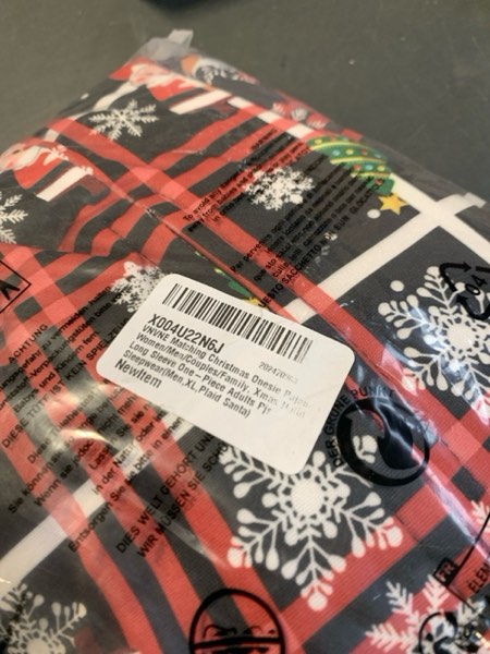 Condition photo showing New/Like New for VNVNE Matching Christmas Onesie Pajamas for Women/Men/Couples/Family, Xmas Holiday Long Sleeve One-P