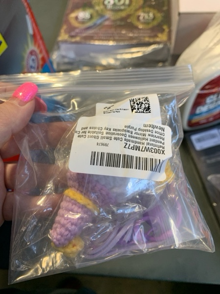 Condition photo showing New/Like New for Refintural Handmade Cute Small Ghost Cute Pendant Halloween Decoration Suitable for Car Rearview Mirror Backpacks Key Chains and Office Desktop?Purple? Ghost-purple