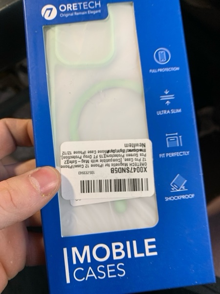 Condition photo showing New/Like New for ORETECH Magnetic for iPhone 12 Case/iPhone 12 Pro Case, [Compatible with MagSafe][2 Pcs Screen Protectors][15 FT Drop Protection], Shockproof Bumper Phone Case iPhone 12/12 Pro Cover, Light Cyan for iPhone 12/12 Pro 6.1" Clear-Light Cyan