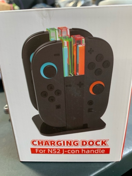 Condition photo showing New/Like New for KINWIN Charging Dock for Nintendo Switch 2 (2025) Joypad Controllers, NS2 Joypads Charging Station with Lamppost LED Indication, Magnetic Charger Stand with a USB Type-C Charging Cable Switch 2 Charger
