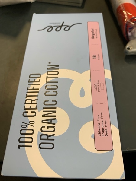 Condition photo showing New/Like New for 100% Organic Pads for Women, Organic Cotton Cover Pad - Regular Absorbency, Unscented, Ultra Thin Pads with Wings for Women (Regular, Size 3, 18 Count) Regular (Size 3) Regular, Size 3, 18ct