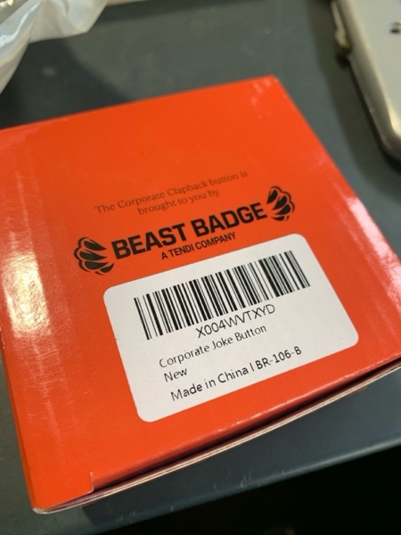 Condition photo showing New/Like New for Corporate Joke Button | Talking Joke Button Funny Office Desk Toy | White Elephant Gifts for Adults | Novelty Gag Gift | Funny Work Gifts