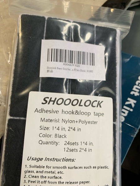 Condition photo showing New/Like New for 36Sets- Hook and Loop Strips with Adhesive Heavy Duty Fastener Double-Sided Industrial Strength Sticky Back Tape for Indoor or Outdoor Use 1x4in | 2x4in (Black)