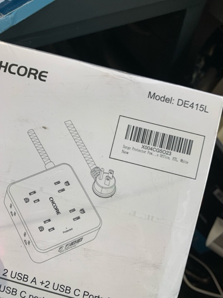 Condition photo showing New/Like New for Surge Protector Power Strip - CHCORE 5Ft Braided Extension Cord with 8 Outlets with 4 USB (2 USB C) Charging Ports, Flat Plug Multi Plug Outlet Extender Charging Station for Home Office, ETL, White 5Ft-Braided Cord White