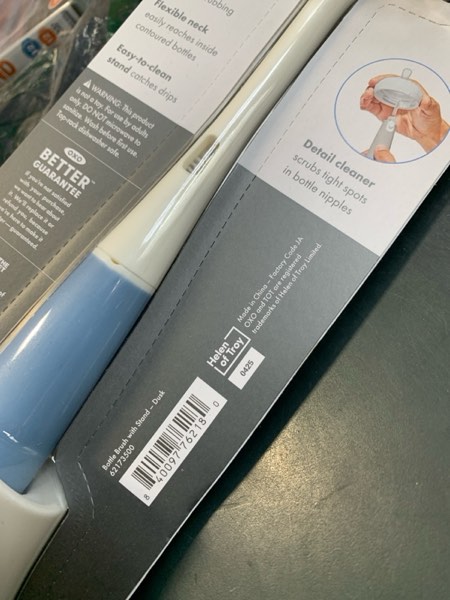 Condition photo showing New/Like New for OXO Tot Bottle Brush With Stand, Blue