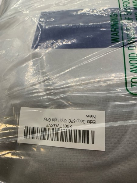 Condition photo showing New/Like New for Extra Deep King Sheet Set - 6 Piece Breathable & Cooling Sheets - Hotel Luxury Bed Sheets Set - Easy & Secure Fit - Soft, Wrinkle Free & Comfy Sheets Set - Light Grey Sheet Set with Extra Deep Pockets King 04 - Light Grey