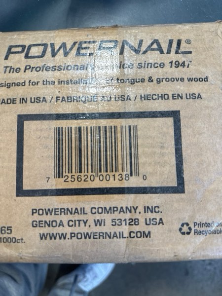 Condition photo showing New/Like New for Powernail L200165 16 Gauge 2 Inch Length L-Cleat Nail for Hardwood Flooring (1 case of 5-1000ct Boxes) 2 Inch Length (5000ct box)