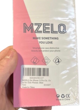 Condition photo showing New/Like New for MZELQ for iPhone 13 Pro Case, Silicone Floral Flower Rose Cute Pattern, Camera Protection Soft Slim Phone Case for Girls Women -Blue