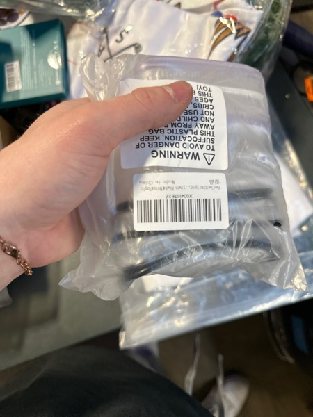 Condition photo showing New/Like New for Hand Sanitizer Spray Clear Case for 1FL OZ/30ml, 3 Pack Hand Sanitizer Holder Zippered Pouch, Mini Clear Makeup Bag, Figures Display Bag, with Keychain Snap Hook (Black & White & Purple)