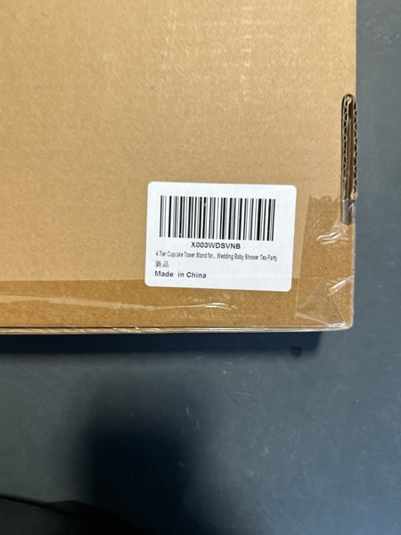 Condition photo showing New/Like New for Dezzer 4 Tier Cake Stand, Acrylic Clear Cupcake Tower Stand with Tiered Tray Decor, Cupcake Holder Dessert Pastry Display Stand for Christmas Wedding Baby Shower Birthday Tea Party Events