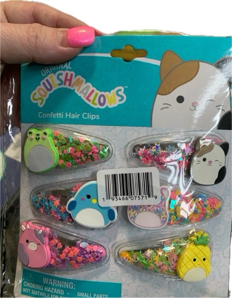 Condition photo showing New/Like New for Luv Her Hair Accessories: 6 Pieces Cute Squish Hair Clips with Favorite Character Charms for Girls and Toddlers Ages 3+