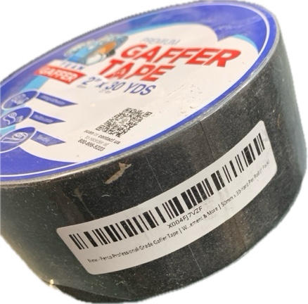 Condition photo showing New/Like New for Team Gaffer Black Professional-Grade Gaffer Tape | Water-Resistant, Heavy-Duty, & No-Residue for Reliable & Convenient Repairs, Marking, Cable Management | 2 inches x 30-Yard Per Roll (1 Pack)