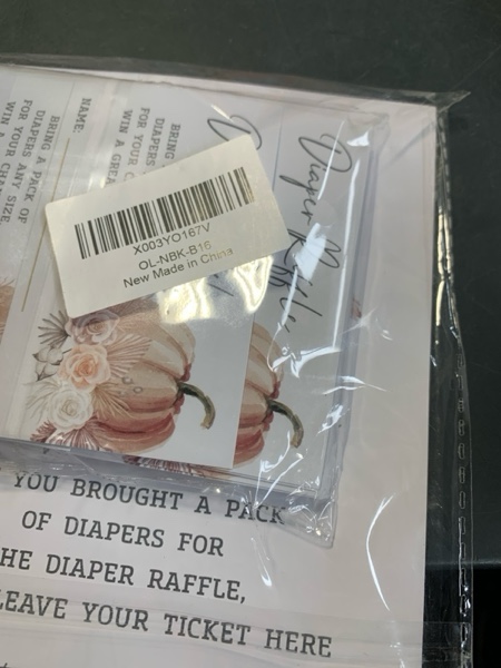Condition photo showing New/Like New for Boho Pumpkin Diaper Raffle Game Sets - 1 Self-Standing Sign & 50 Diaper Raffle Tickets For Gender Reveal, Baby Announcement, Party Favor, And Decorations (B16)