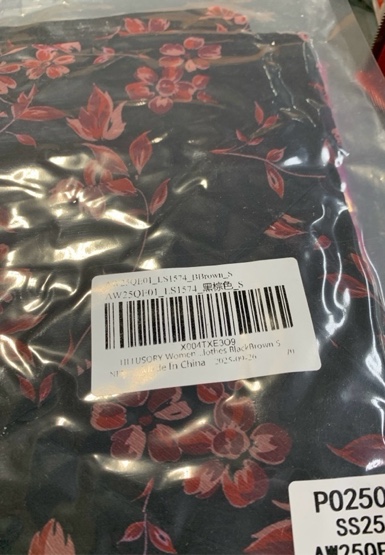 Condition photo showing New/Like New for LILLUSORY Women’s Long Sleeve Wedding Guest Dresses — Winter 2026 Casual Fall Fashion V-Neck Mini Chiffon Dress Flowy Clothes (Black Brown, Small)