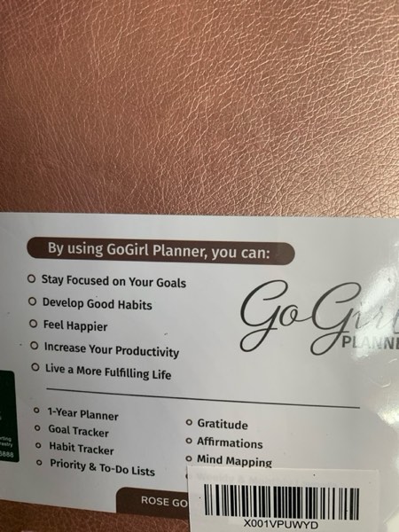 Condition photo showing New/Like New for GoGirl Planner and Organizer for Women – Compact Size Weekly Planner, Goals Journal & Agenda to Improve Time Management, Productivity & Live Happier. Undated – Start Anytime, Lasts 1 Year – Rose Gold Rose Gold Compact (5.3" x 7.7")